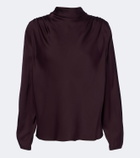 Vince Draped silk-blend top