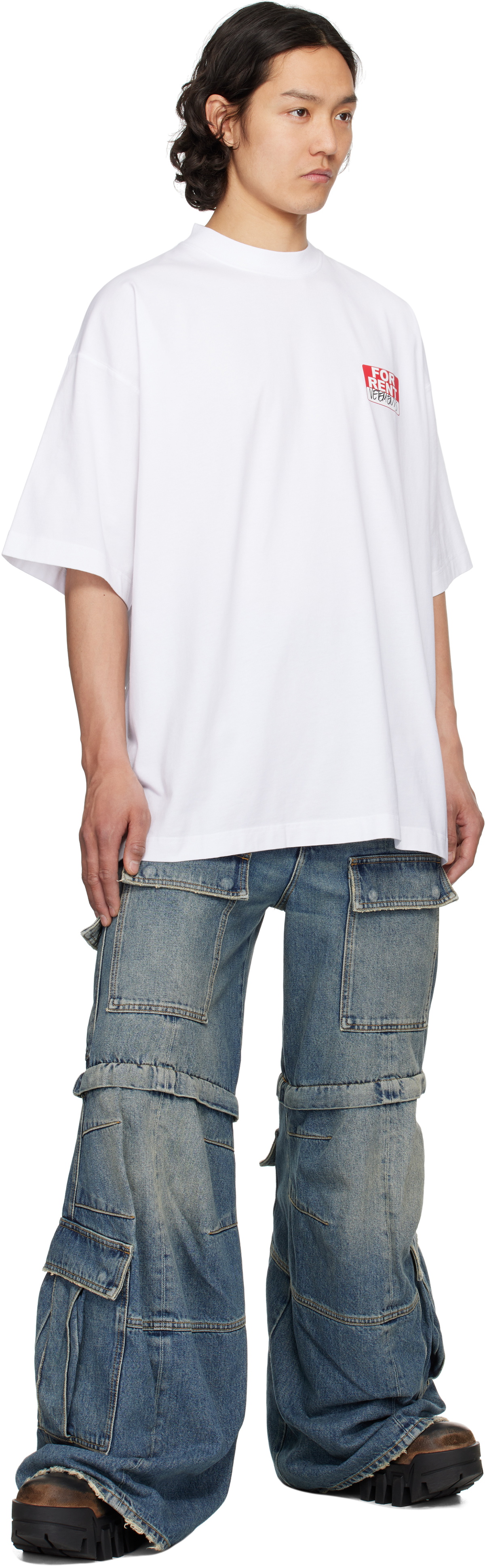 VETEMENTS White 'For Rent' Oversized T-shirt Vetements