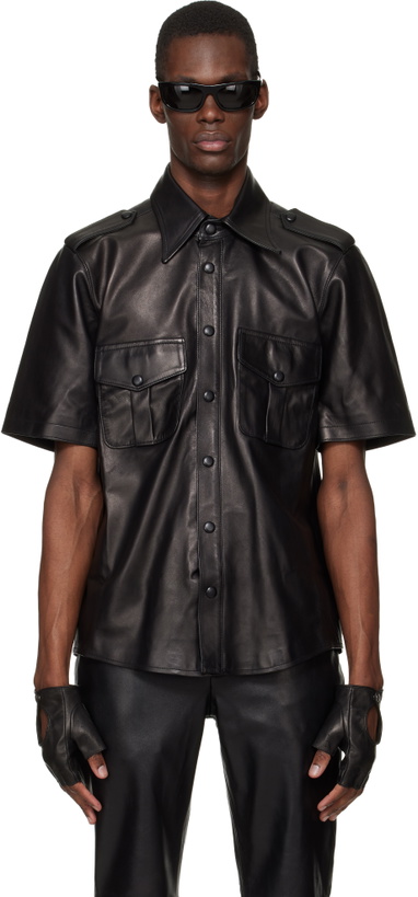 Photo: Ernest W. Baker Black Short Sleeve Leather Shirt