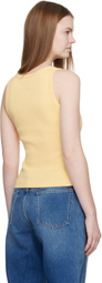 Casablanca Yellow Corrosion Ribbed Tank Top