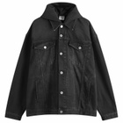 VETEMENTS Men's 3D Logo Hooded Denim Jacket in Black