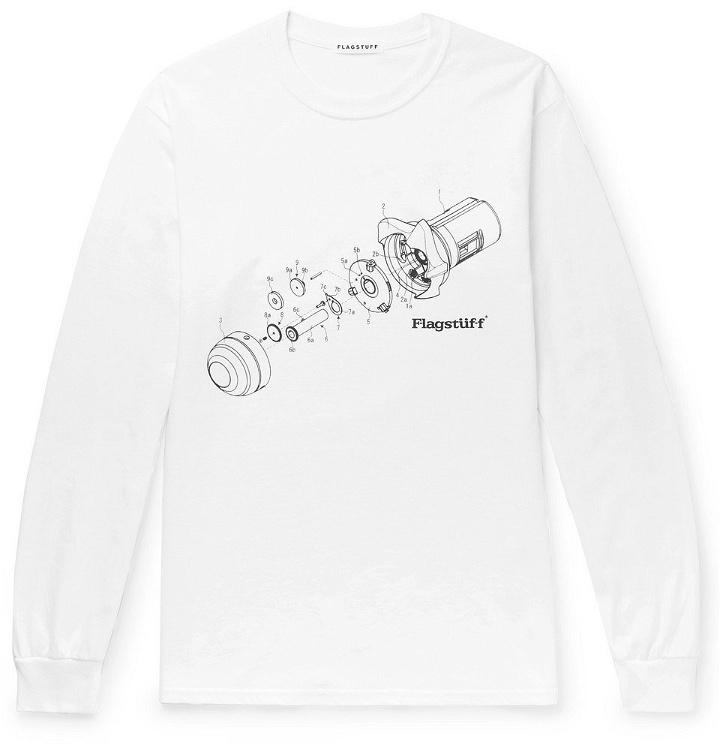 Photo: Flagstuff - Logo-Print Cotton-Jersey T-Shirt - Men - White
