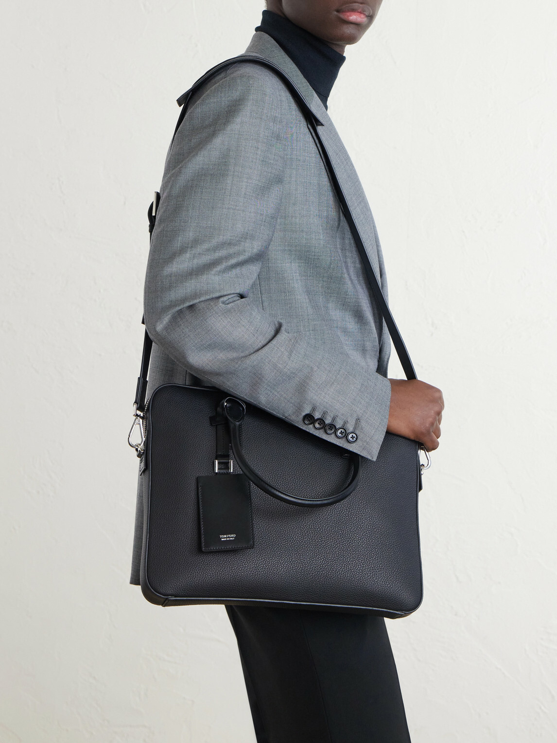 TOM FORD - Elliot Full-Grain Leather Briefcase