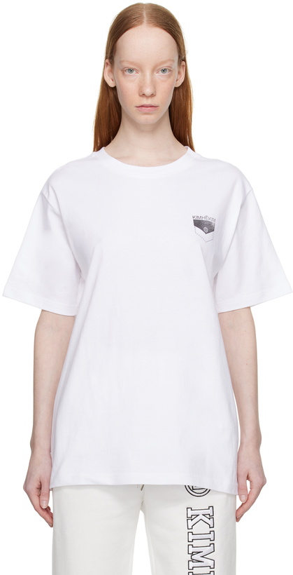 Photo: KIMHĒKIM White Pocket Stamped T-Shirt