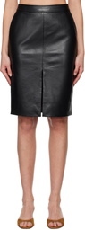 ANINE BING Black Tyra Leather Midi Skirt