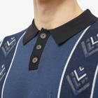 Pass~Port Men's Haven Knitted Polo Shirt in Navy