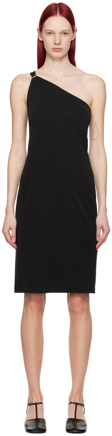 Filippa K Black One Shoulder Midi Dress