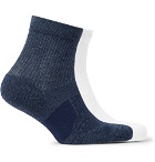 Nike Running - Two-Pack Multiplier Logo-Intarsia Dri-FIT Socks - Blue