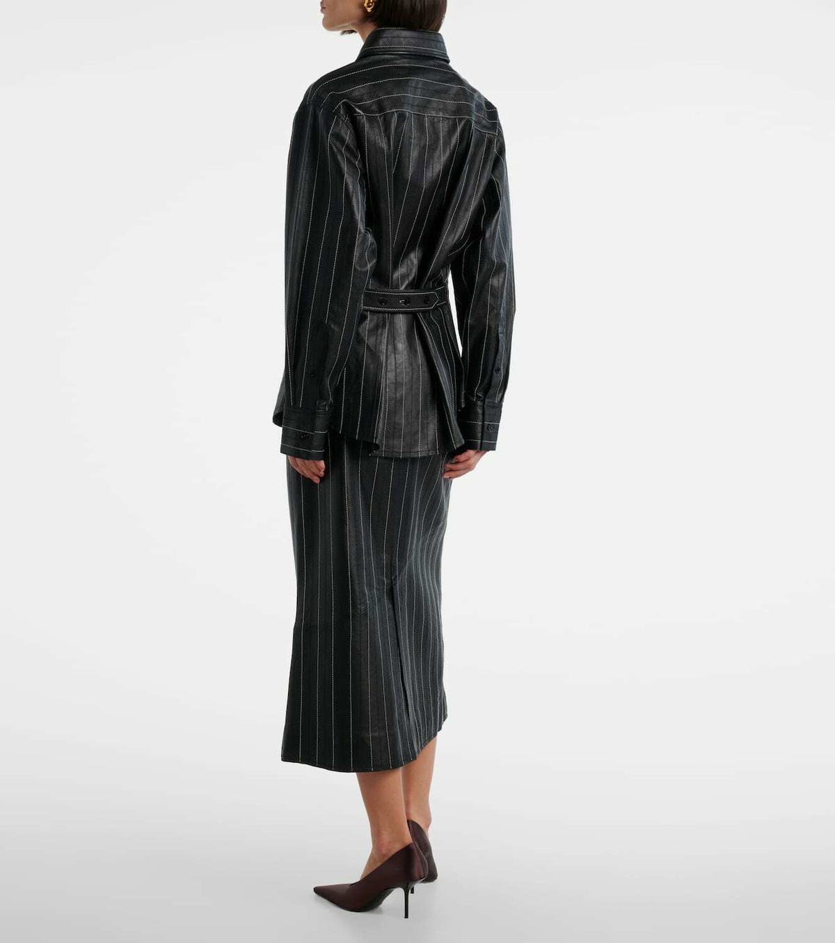 Victoria Beckham Belted leather jacket
