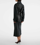 Victoria Beckham Belted leather jacket