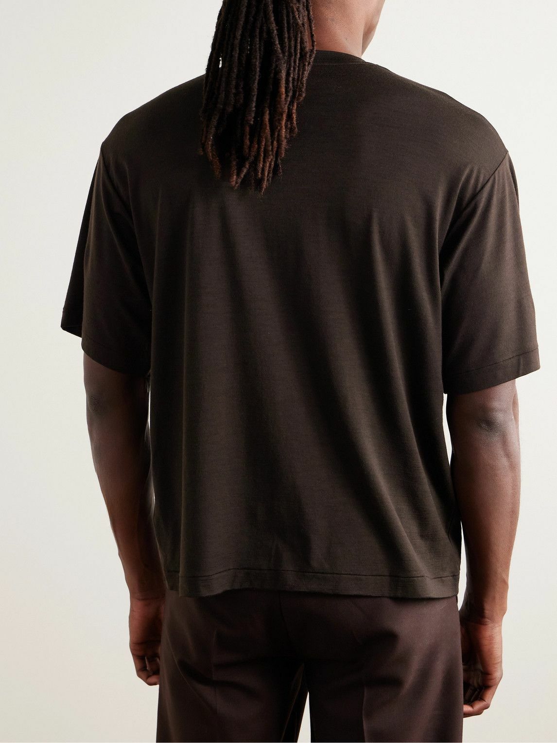 Kaptain Sunshine - Super180s Wool-Jersey T-Shirt - Brown