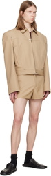 LGN Louis Gabriel Nouchi Beige Suit Wool Shorts