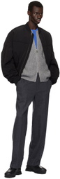 Solid Homme Black Biker Bomber Jacket
