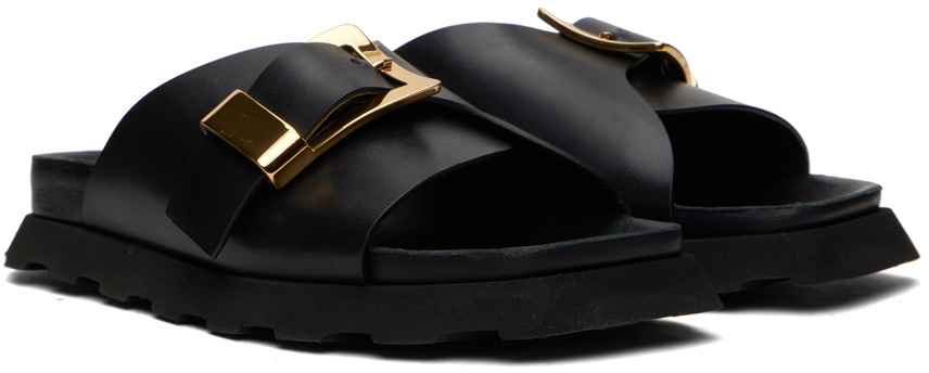 Proenza Schouler Black Buckle Slides