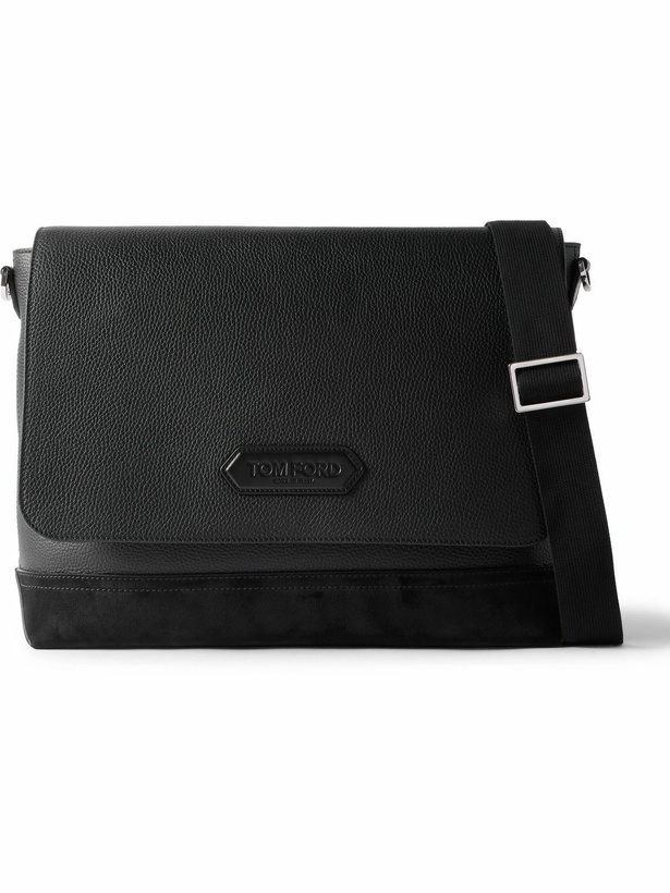 Photo: TOM FORD - Suede-Trimmed Full-Grain Leather Messenger Bag