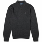 Polo Ralph Lauren Men's Long Sleeve Knitted Polo Shirt in Dark Granite Heather