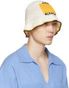 Casablanca Off-White & Yellow Crochet Bucket Hat