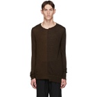 Ziggy Chen Brown and Black Striped Cashmere Sweater