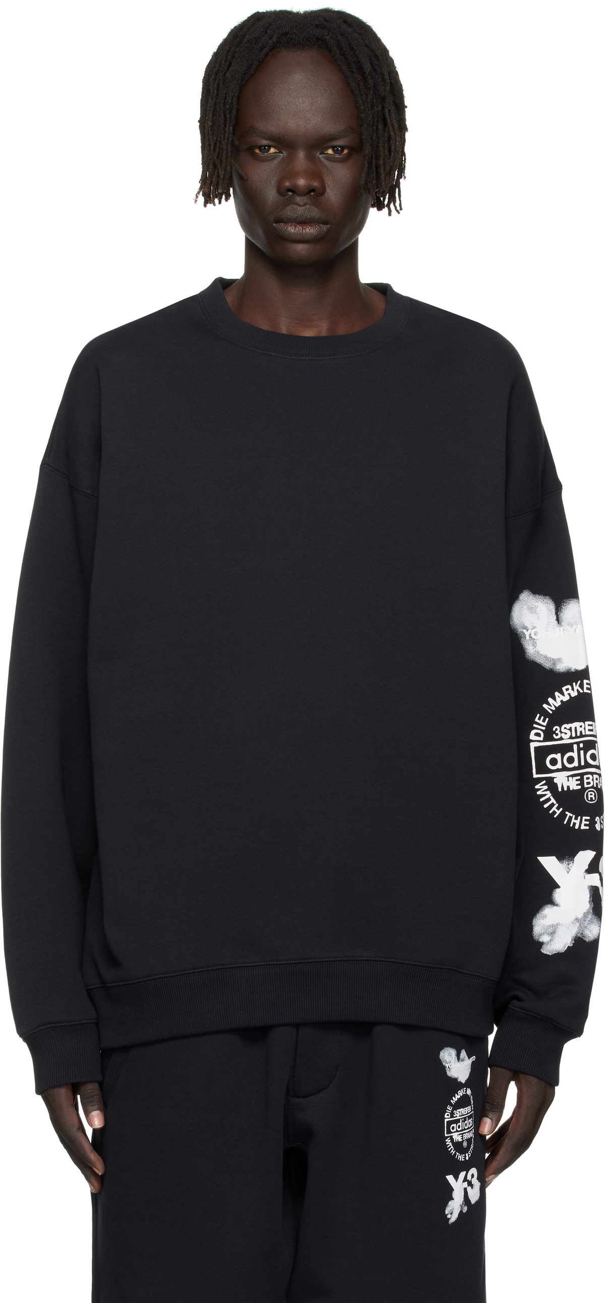 【新品】Y-3 STRETCH FT CREW Yohji Yamamoto S Y-3 Men's FT Crew Sweat in Black Y-3