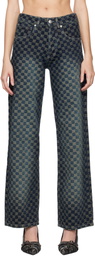 MISBHV Blue Jacquard Monogram Jeans