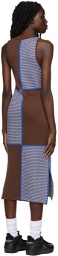 Ahluwalia Brown & Blue Checkerboard Dress