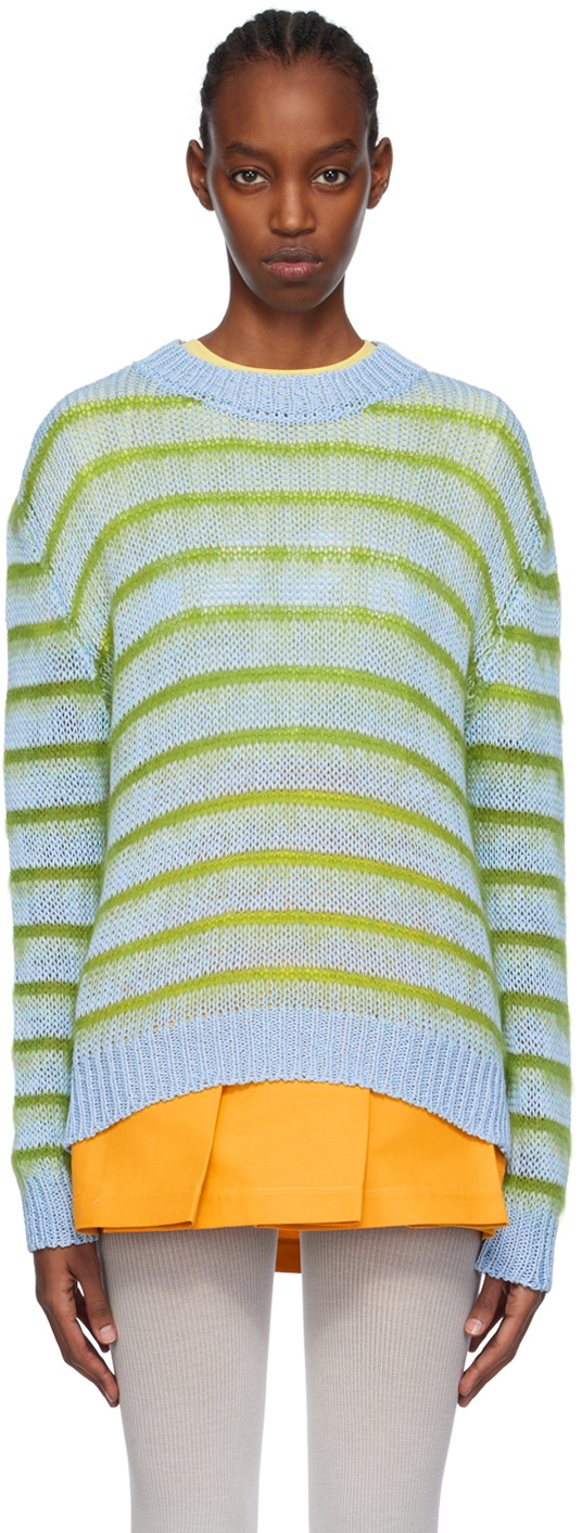 Marni Blue Green Striped Sweater Marni