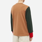 Comme des Garçons Homme Plus Men's Long Sleeve Layered Panel T-Shirt in Brown
