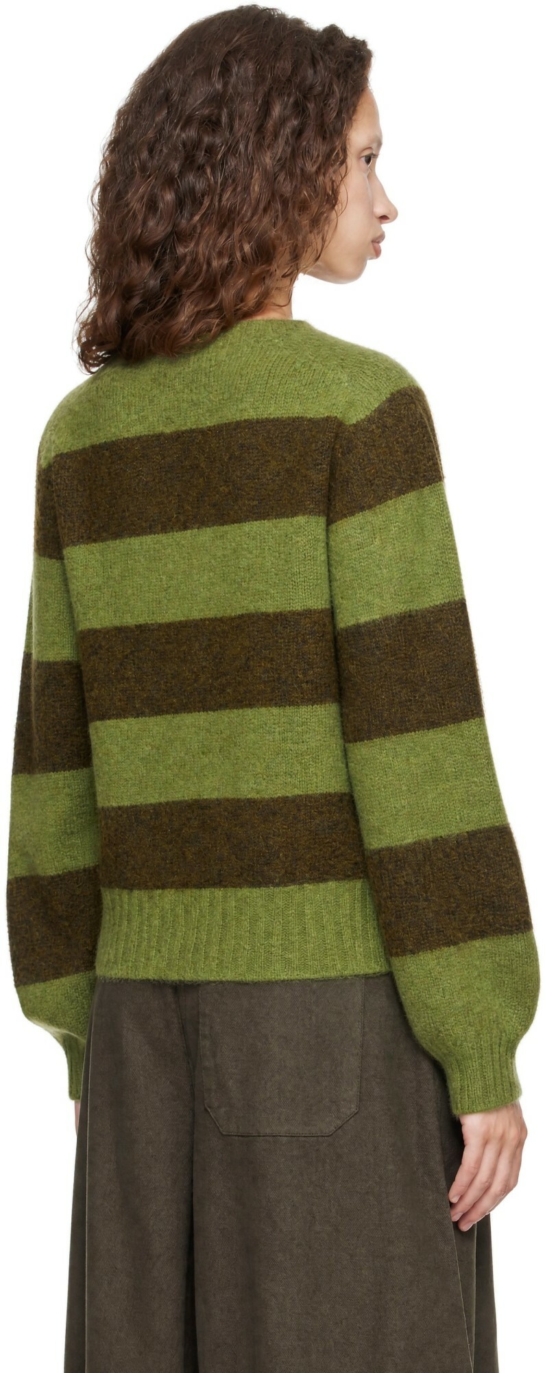 YMC Green Jets Stripe Sweater