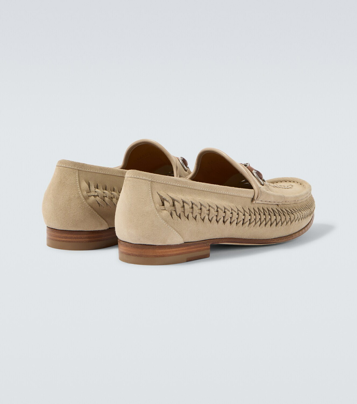 Gucci Horsebit 1953 woven suede loafers