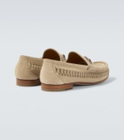 Gucci Horsebit 1953 woven suede loafers