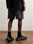 VETEMENTS - Straight-Leg Logo-Embroidered Cotton-Jersey Shorts - Black