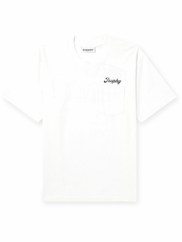 Photo: Cherry Los Angeles - Trophy Logo-Print Garment-Dyed Cotton-Jersey T-Shirt - White