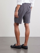 Hartford - Straight-Leg Cotton-Corduroy Shorts - Blue