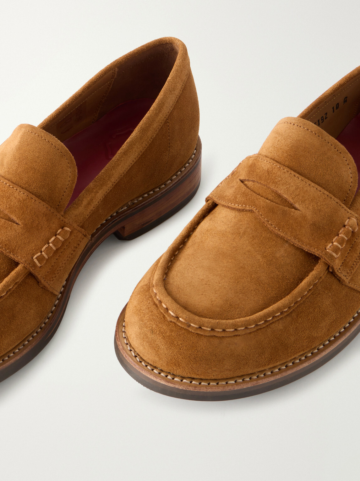 Grenson - Nate Suede Penny Loafers - Brown