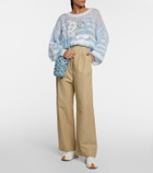 Loewe Anagram striped mohair-blend sweater