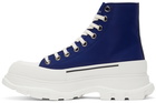 Alexander McQueen Blue Tread Slick High Sneakers