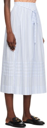 See by Chloé Blue Striped Midi Skirt