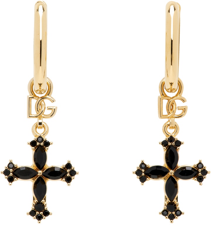 Photo: Dolce&Gabbana Gold Small Cross Earrings