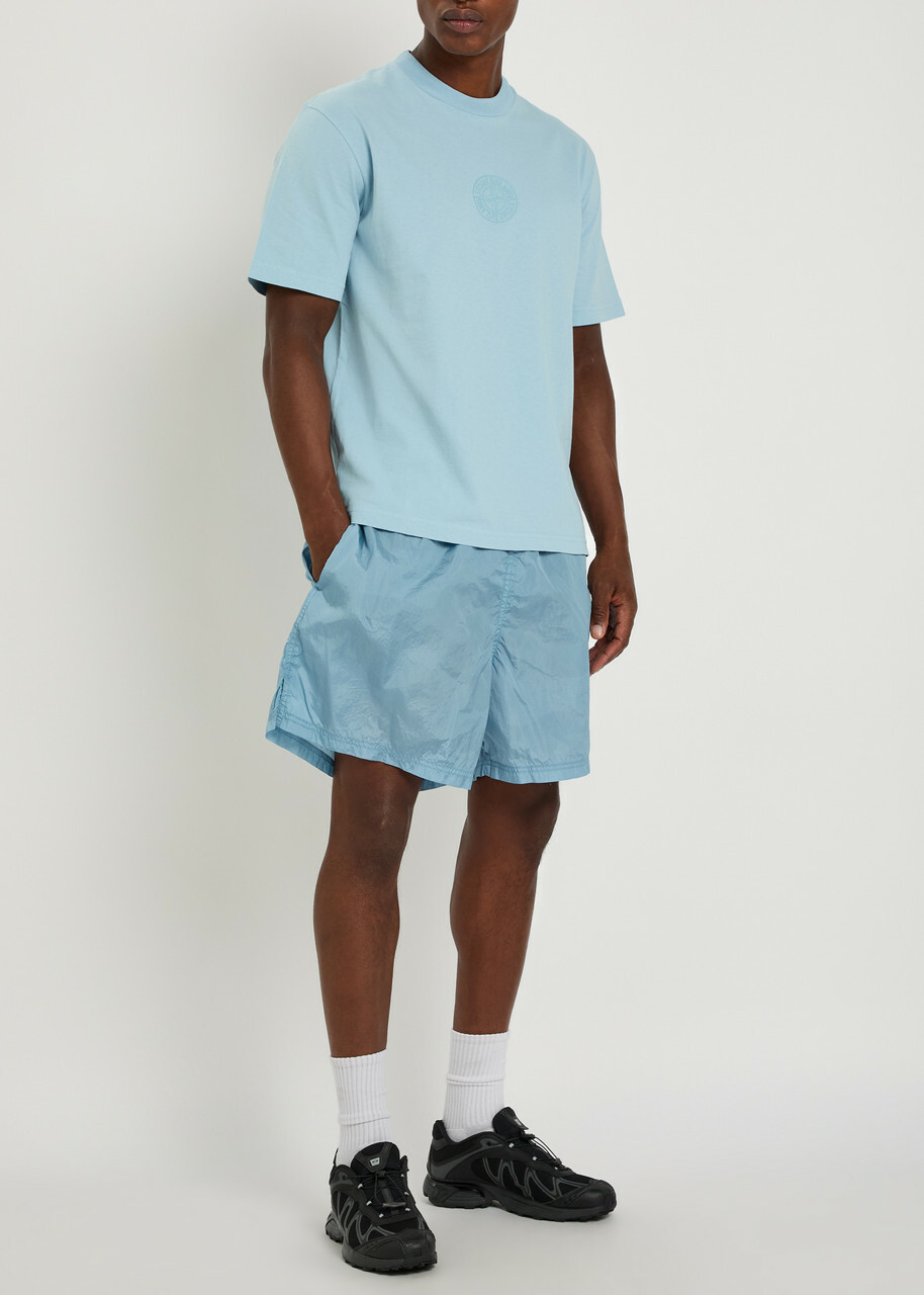 Stone Island Camo-print Nylon Swim Shorts Blue