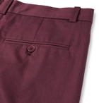 Isabel Marant - Nicklas Cropped Tapered Pleated Cotton Twill Trousers - Burgundy