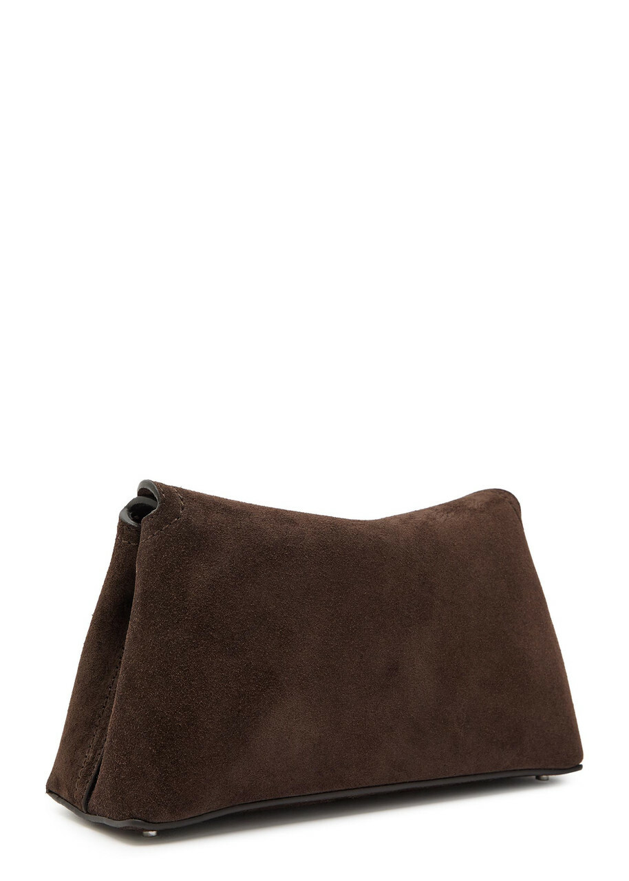 Toteme T-lock Suede Clutch - Brown - One Size