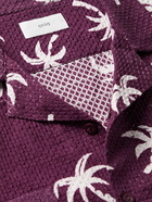 ONIA - Vacation Camp-Collar Printed Cotton-Jacquard Shirt - Purple