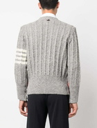 THOM BROWNE - 4-bar Cable Knit Wool Cardigan