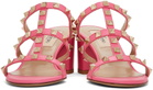 Valentino Garavani Pink Rockstud Heeled Sandals