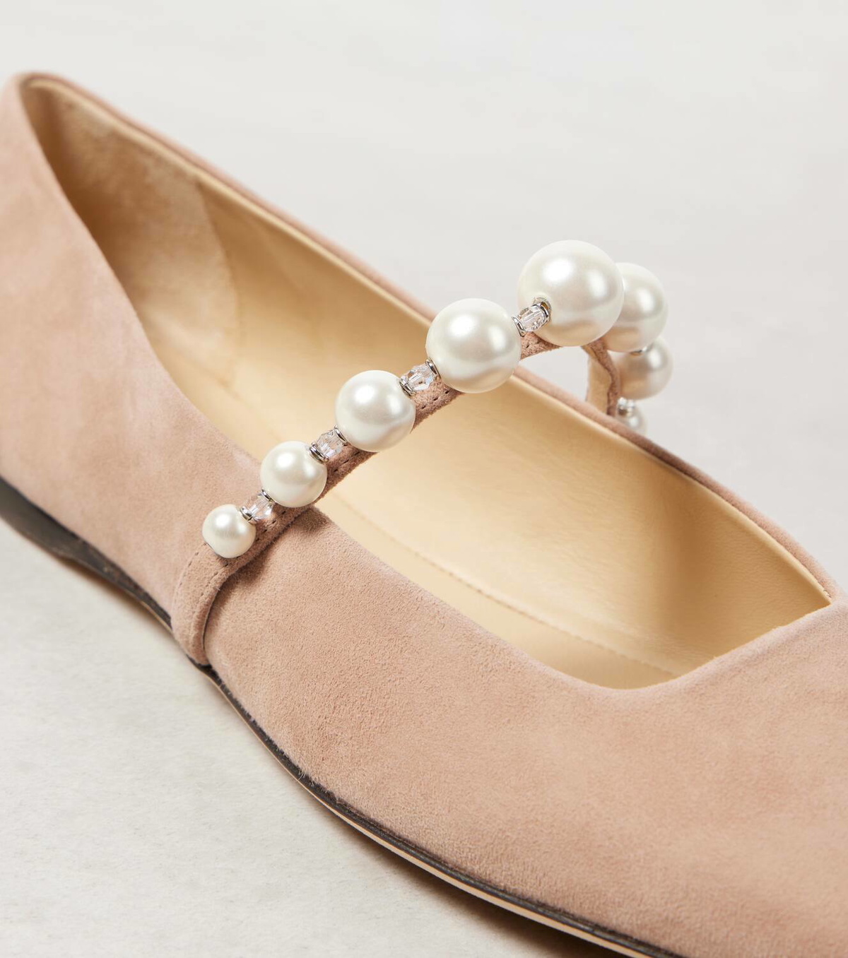 Jimmy Choo Ade embellished suede ballet flats Jimmy Choo