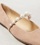 Jimmy Choo Ade embellished suede ballet flats