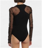 Givenchy - 4G jersey and tulle bodysuit