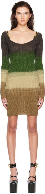 Photo: GCDS SSENSE Exclusive Brown & Green Minidress