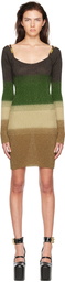 GCDS SSENSE Exclusive Brown & Green Minidress