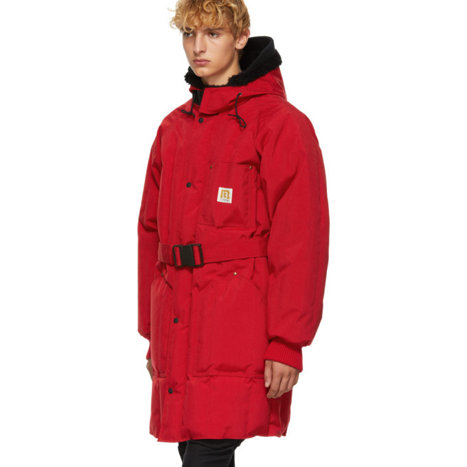 R13 Red Sherpa Hood Down Jacket R13